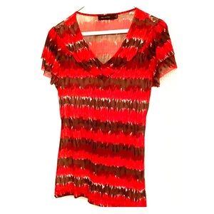 Small Limited Top Brown & Red